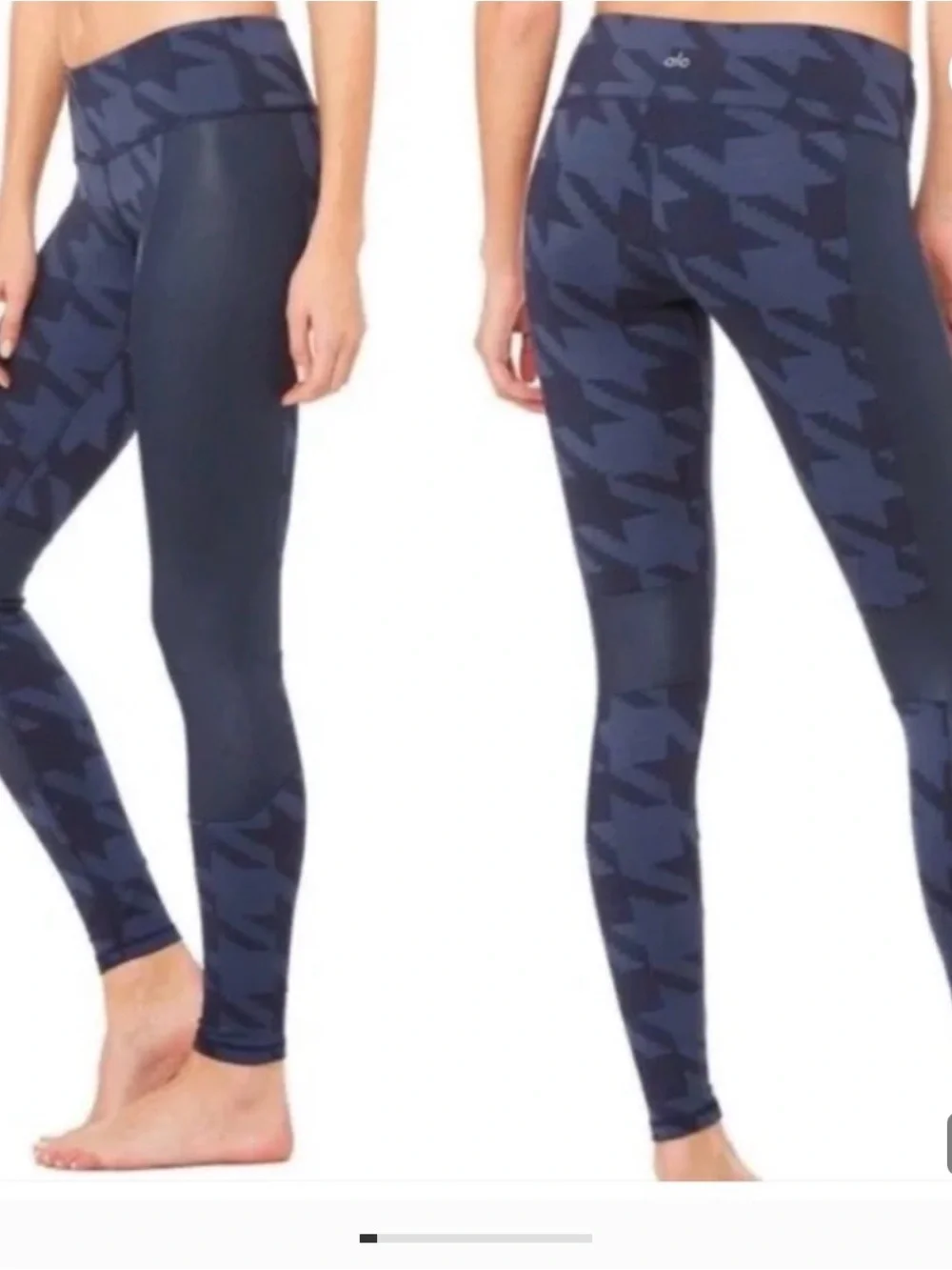 ALO Yoga Leggings Navy Blue Geometric Patterned Size M